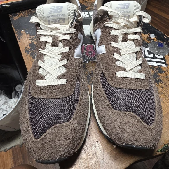 New Balance 574 Brown Mushroom Mens Size 12 - Picture 4 of 5